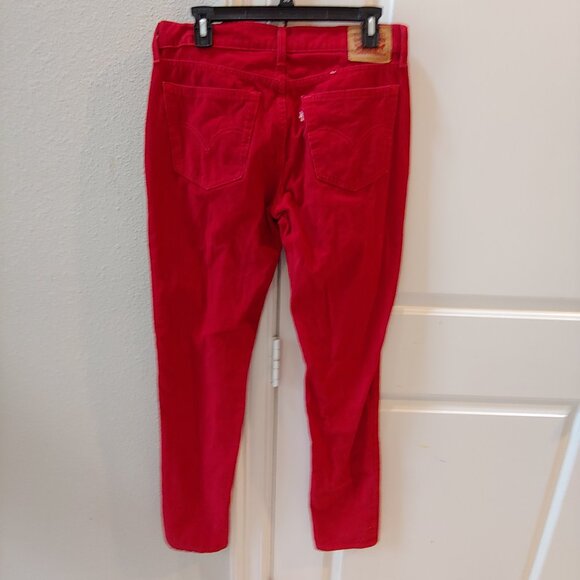 Levi's Pants Womens 29x32 Boyfriend Red Corduroy Mid Rise - Picture 3 of 4